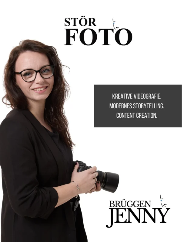 Meet Jenny – Content Creator & Multimedia Designer! 

Jenny ist unsere kreative Allrounderin und die treibende Kraft hinter vielen der visuellen Erlebnisse bei Stör FOTO. Sie bringt ihre Leidenschaft für Design und Medienproduktion ein, um nicht nur Fotos, sondern auch Videos zu kreieren, die Emotionen transportieren und Geschichten erzählen. 

Mit ihrem scharfen Blick für Details und ihrer Leidenschaft für visuelle Kunst unterstützt sie uns nicht nur in der Fotografie, sondern auch bei der Erstellung von Content, der dich inspiriert und berührt. 

Hast du Jenny schon kennengelernt? 
Erzähl uns  in den Kommentaren, wie es für dich war – wir freuen uns auf deine Stories!

#MeetJenny #StörFoto #MultimediaDesign #ContentCreator #FotografieUndDesign #Fotostudio #StörFotoTeam #KreativMitHerz #ContentMitGefühl
